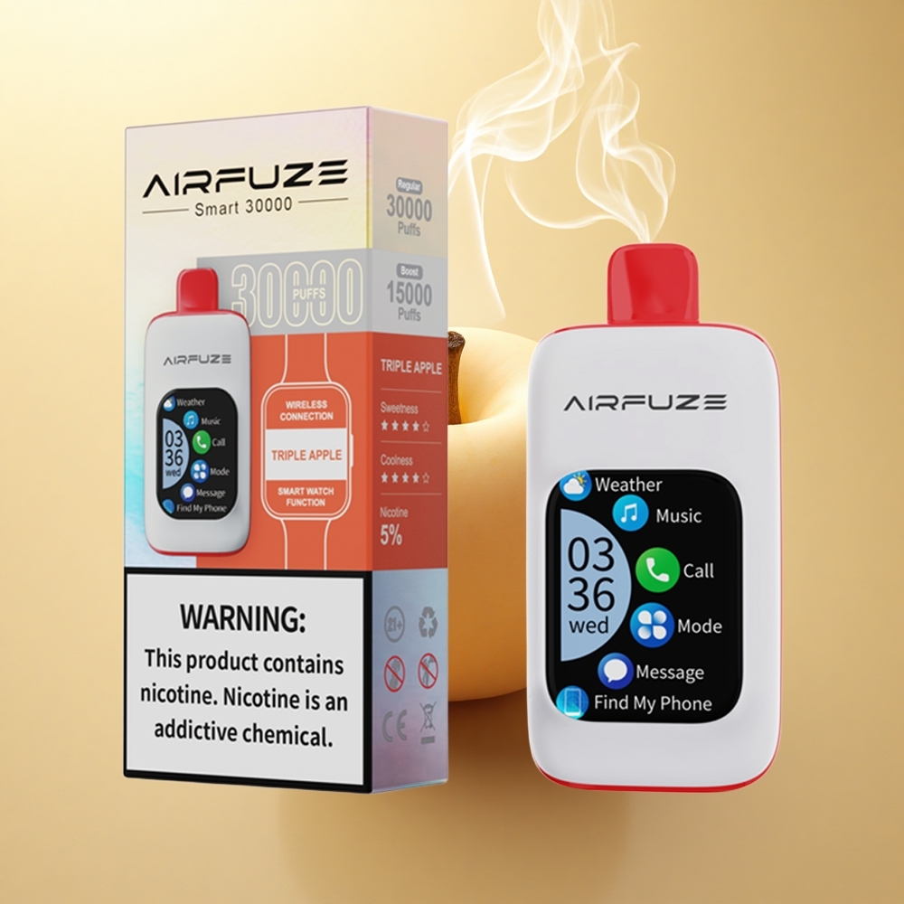 AirFuze Smart 30000 Puffs Τριπλή Μήλου Έξυπνο 900mAh Type-C