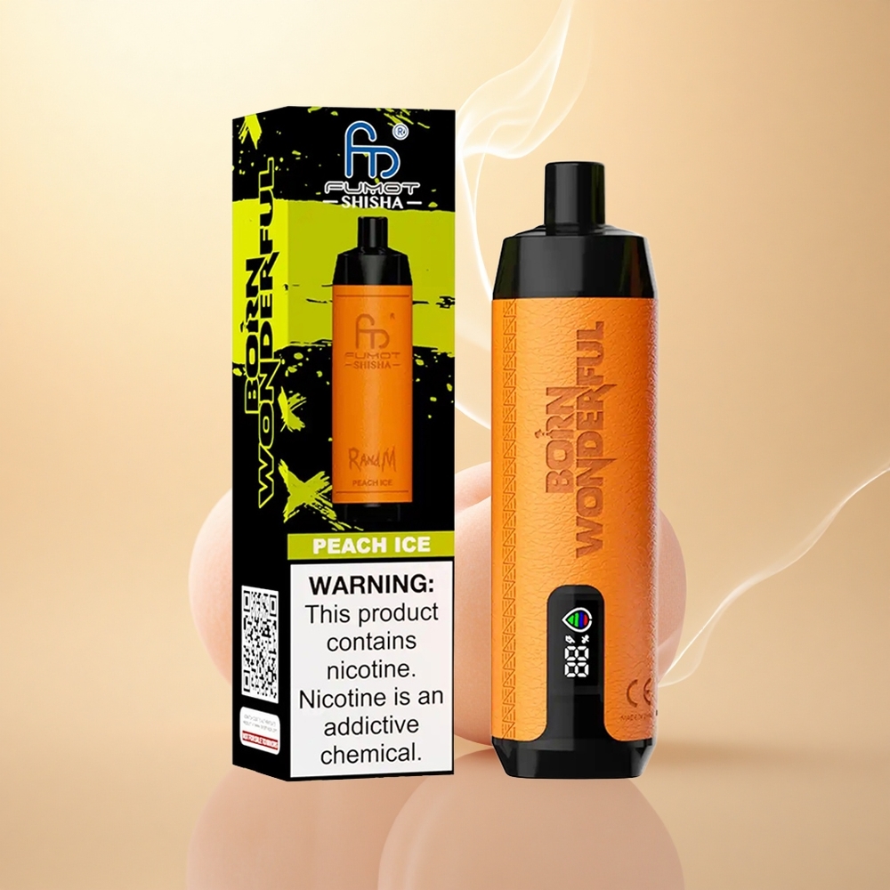 RandM Fumot Shisha 10000 Puffs Ροδάκινο Πάγο 18ml 850mAh 0.6Ω