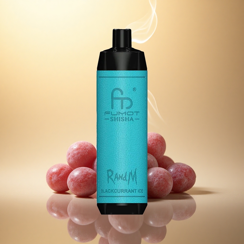 RandM Fumot Shisha 10000 Puffs Μέλας Ρώσος Πάγος με Αστέρι LED και 0.5% Νικοτίνη