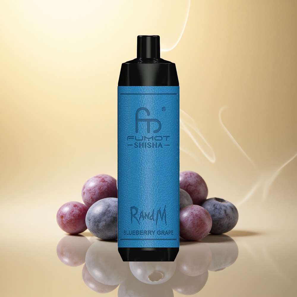RandM Fumot Shisha 10000 Puffs Μπλε Βατόμουρο Σταφύλι με LED και 0.6Ω Πλέγμα