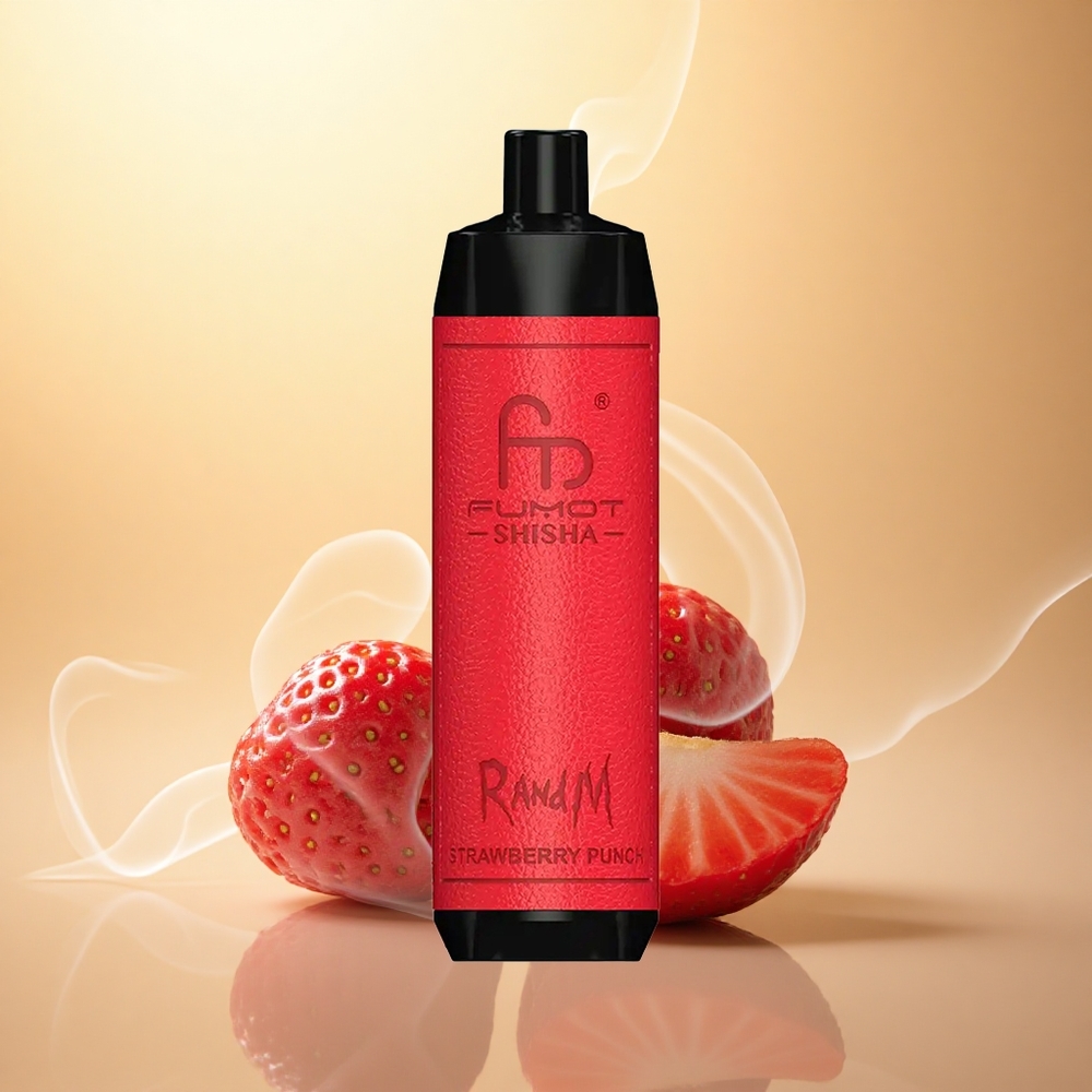 RandM Fumot Shisha 10000 Puffs Φράουλα Γλυκό Punch με LED και 0.6Ω Πλέγμα