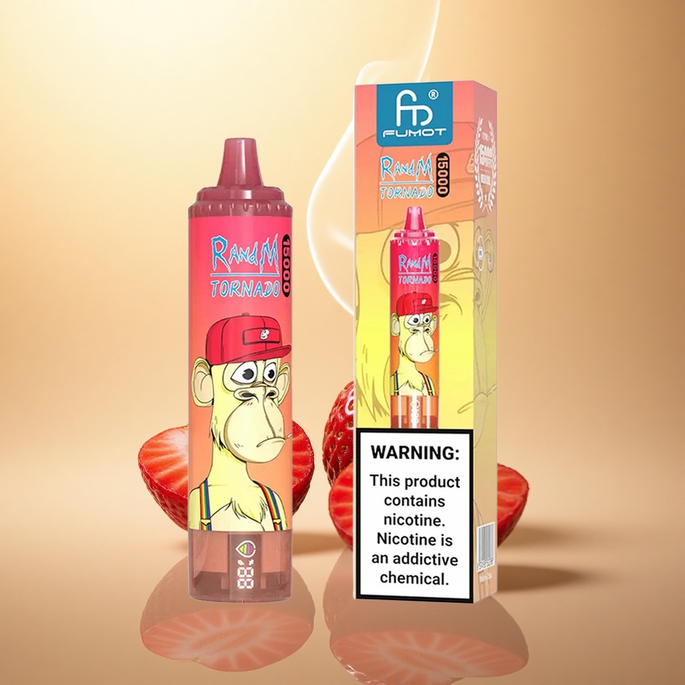 RandM Fumot Tornado 15000 Puffs Φράουλα Ερυθρό Ταύρος 25ml 850mAh Mesh