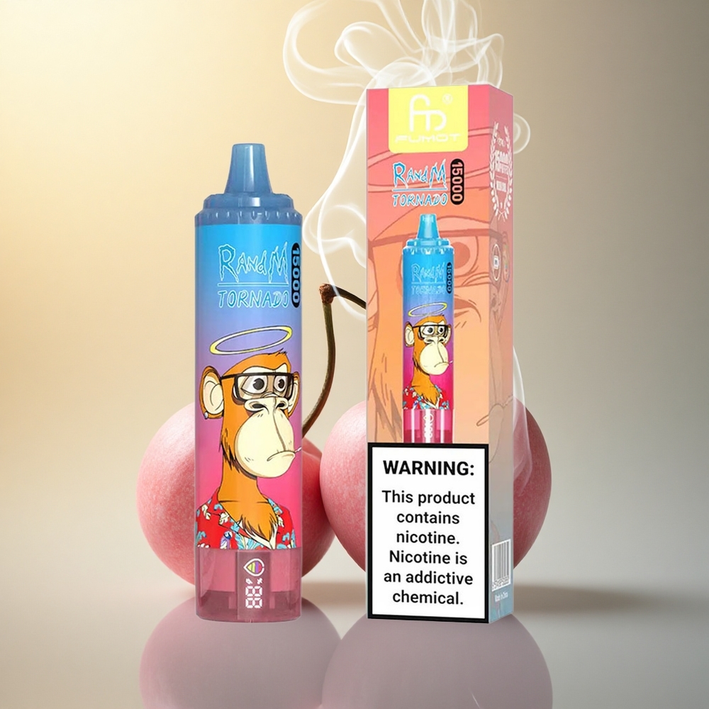 RandM Fumot Tornado 15000 Puffs Κερασιά Γαλάζια Ραζ Μέσο Ohm Υγρό 25ml