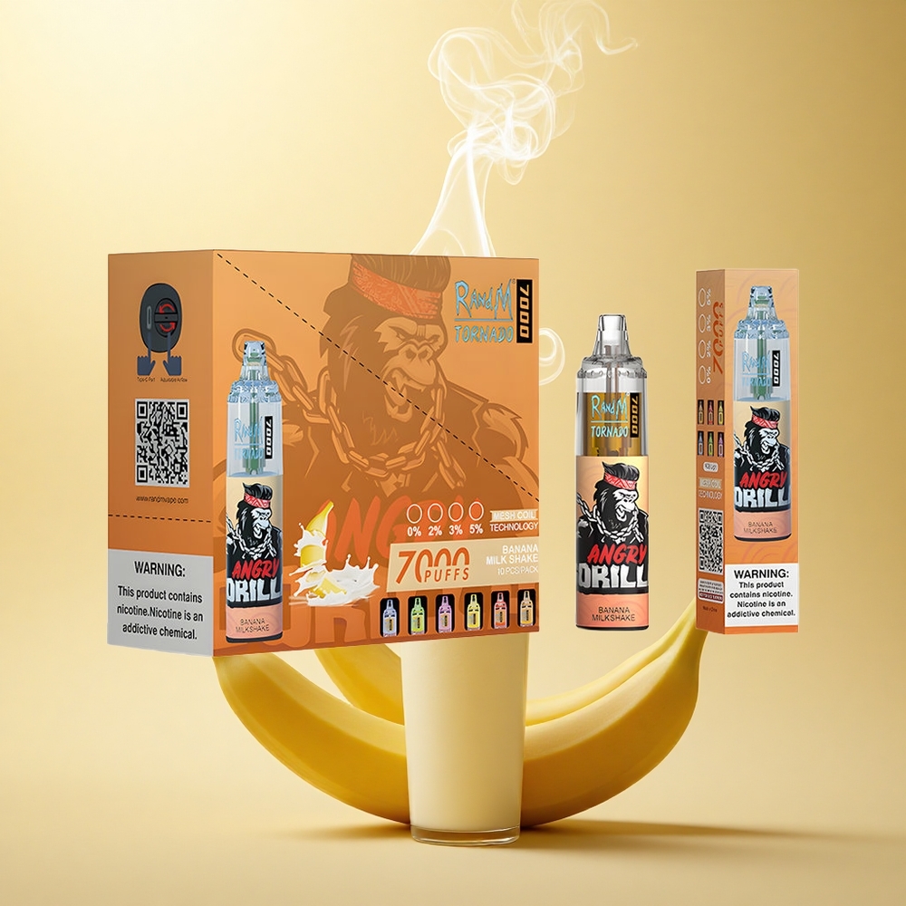 RandM Fumot Tornado 7000 Puffs Μιλκσέικ Μπανάνας Μες Σπείρα 14ML 850MAH Τύπος-C