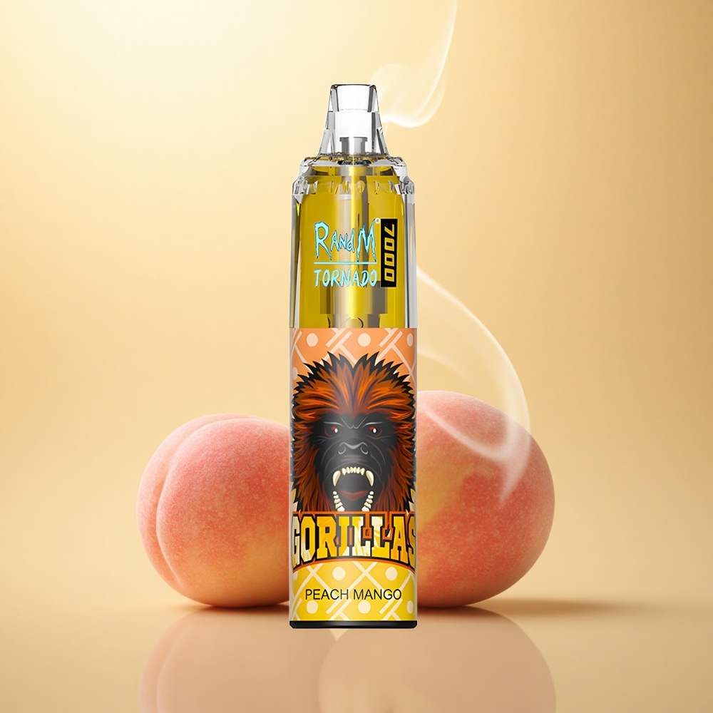 RandM Fumot Tornado 7000 Puffs Ροδάκινο Μάνγο Μετάλλικος Σπείρα 14ML