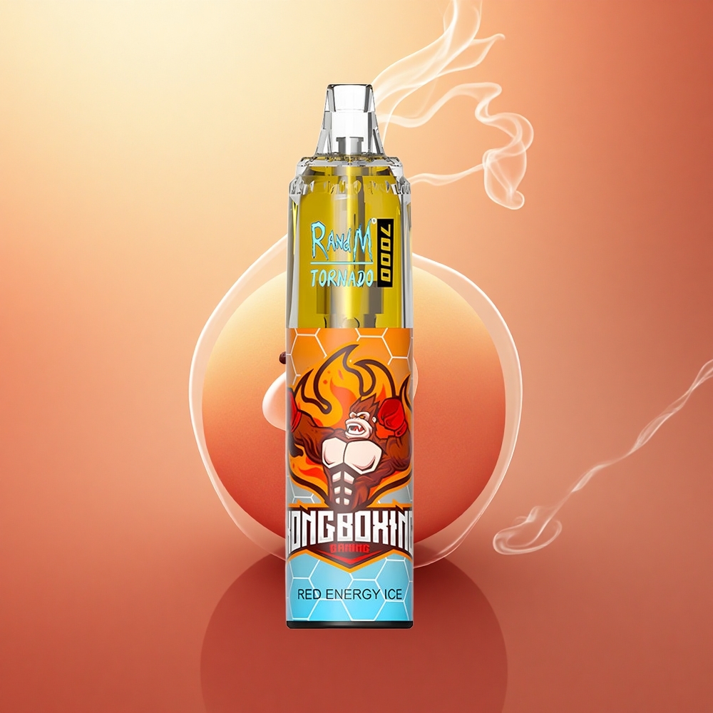 RandM Fumot Tornado 7000 Puffs Ερυθρά Ενέργεια Πάγος με Πλέγμα και Ρυθμιζόμενο Αέρα