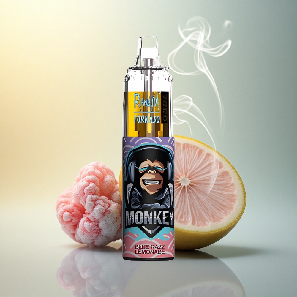 RandM Fumot Tornado 7000 Puffs Μπλε Ραζ Λεμονάδα Με Δικτυωτό Πηνίο