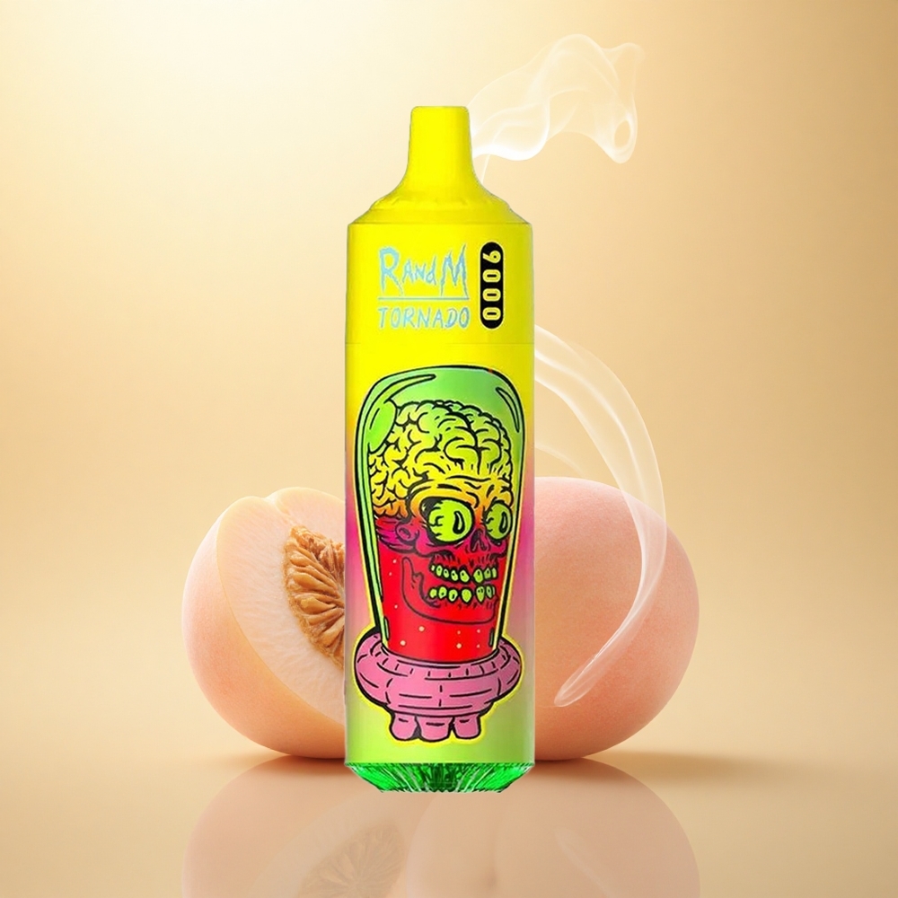 RandM Fumot Tornado 9000 Puffs Καλοκαιρινό Ροδάκινο Πάγος με Πλέγμα Πηνίο και 18 mL Υγρό
