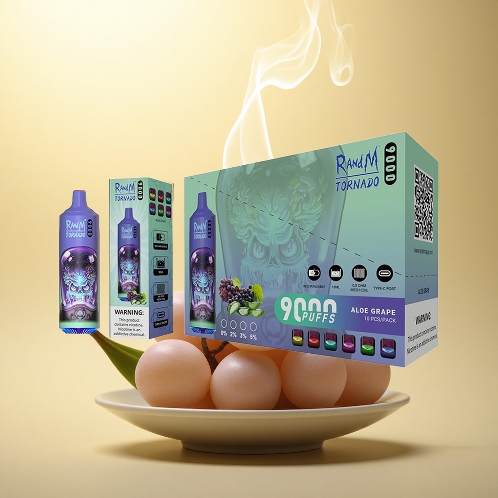 RandM Fumot Tornado 9000 Puffs Αλόη Σταφύλι 850 mAh 18 mL Πλέγμα