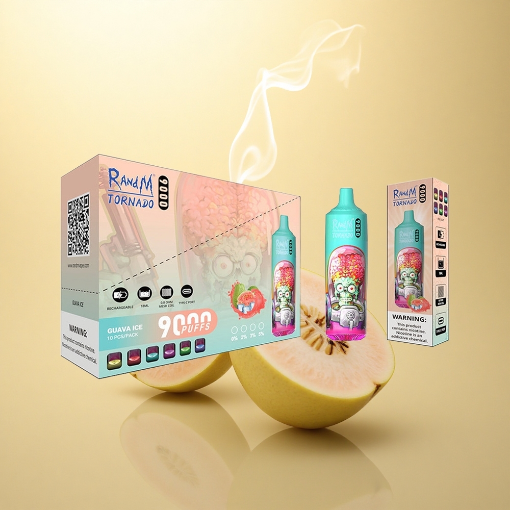 RandM Fumot Tornado 9000 Puffs Γουάβα Πάγος 9000 Ατμοί 18 mL Πλέγμα