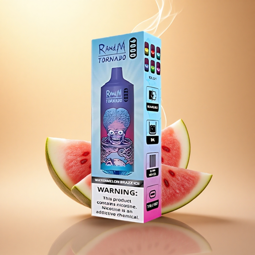 RandM Fumot Tornado 9000 Puffs Καρπούζι Brazz Πάγος με Πλέγμα και 18 mL