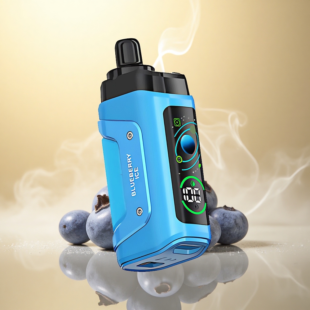 Razz Bar 45000 Puffs Μπλε Μούρο Πάγος με 1.0 Ωμ Πλέγμα και Ρυθμιζόμενη Ροή