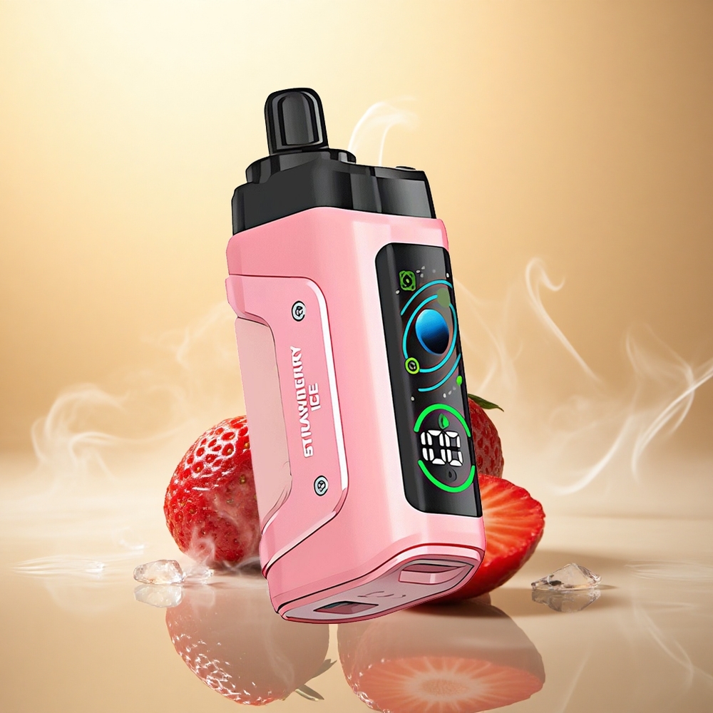 Razz Bar 45000 Puffs Φράουλα Πάγος με Πλέγμα 1.0 Ohm και Ρυθμιζόμενη Ροή Αέρα