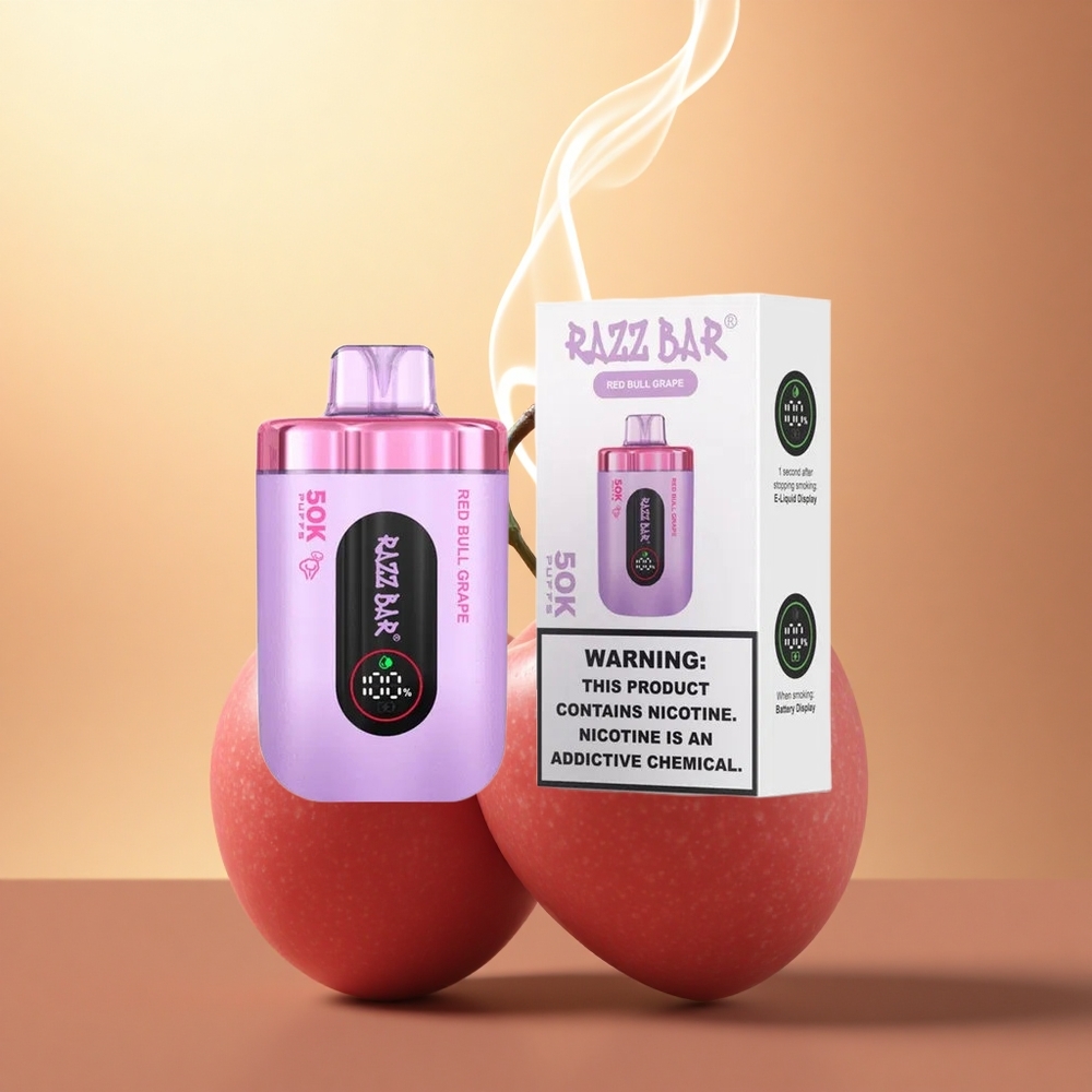 Razz Bar 50K Puffs Κόκκινος Ταύρος Σταφύλι 1.0 Ωμ Πλέγμα