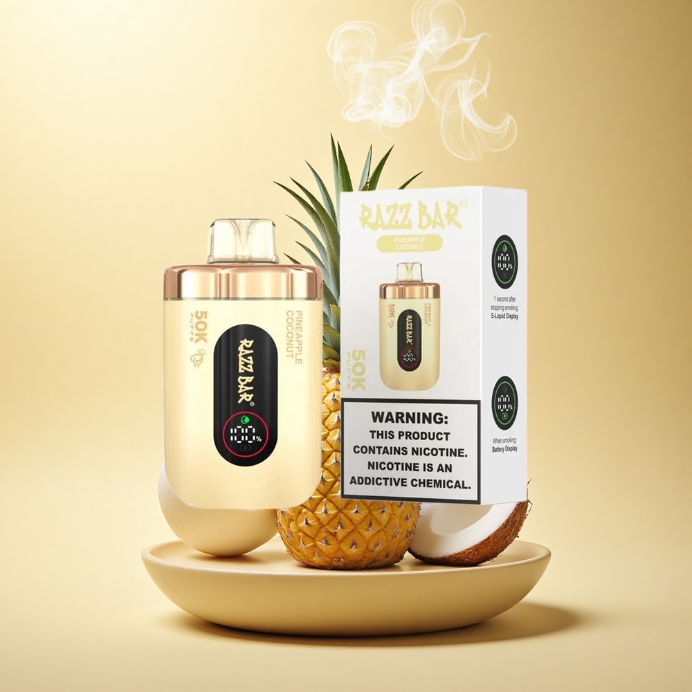 Razz Bar 50K Puffs Ανανάς Καρύδα Μίτσα Ωμ 650 Μαχ Τύπος-C