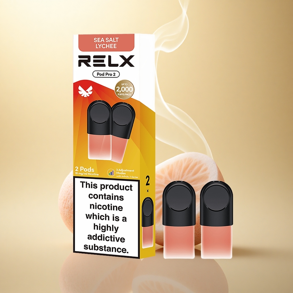 Relx Pod Pro 2 Vape Device Θάλασσα Αλάτι Λίτσι 1.9ml/3 τρόποι ρύθμισης (5.5W, 6.5W, 8W)