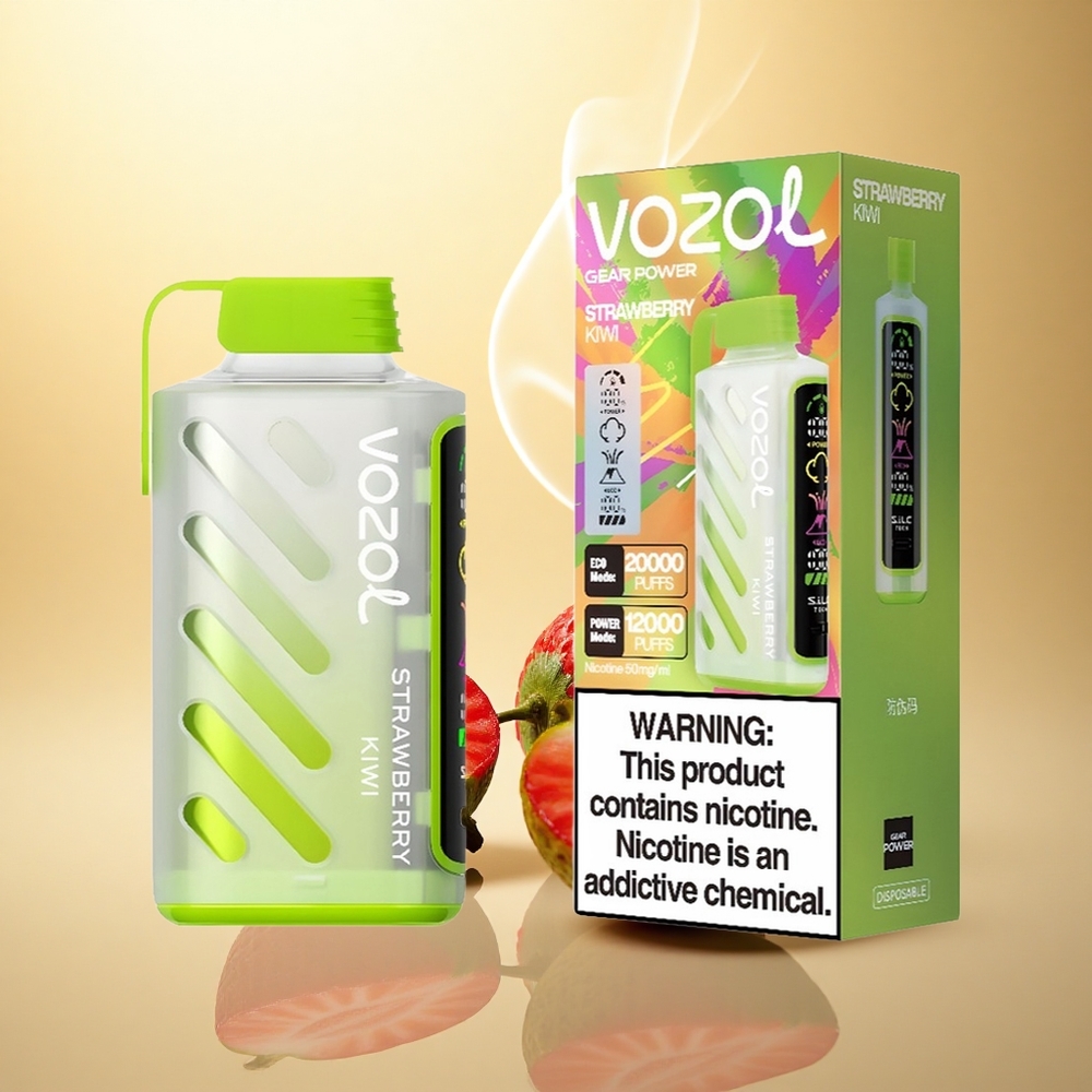 VOZOL Gear Power 20000 Puffs Φράουλα Κιβί με Dual Mesh Coil και 20mL