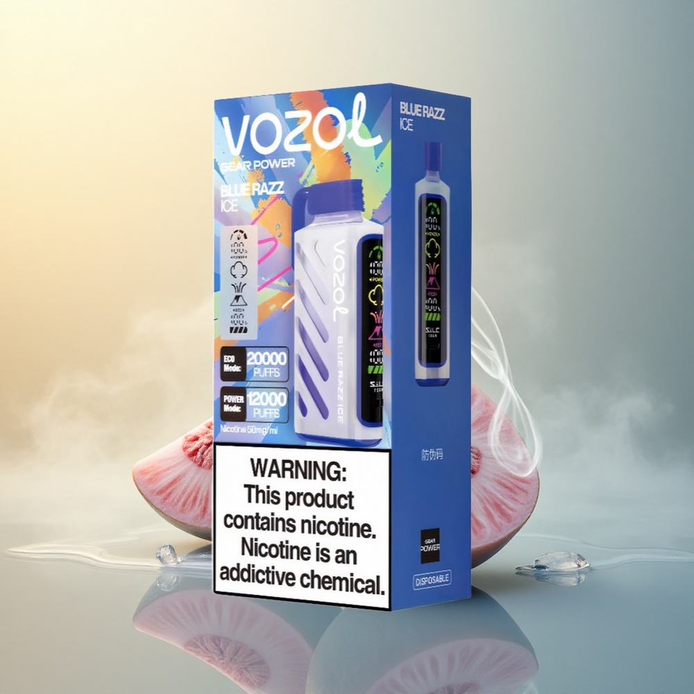 VOZOL Gear Power 20000 Puffs Μπλε Ραζ Γκλάσι με Dual Mesh Coil και 20mL