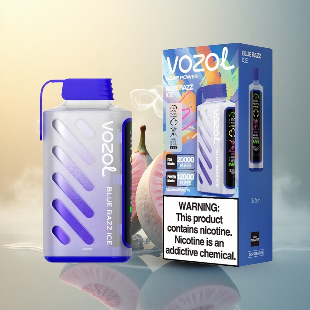 VOZOL Gear Power 20000 Puffs Μπλε Ραζ Γκλάσι με Dual Mesh Coil και 20mL