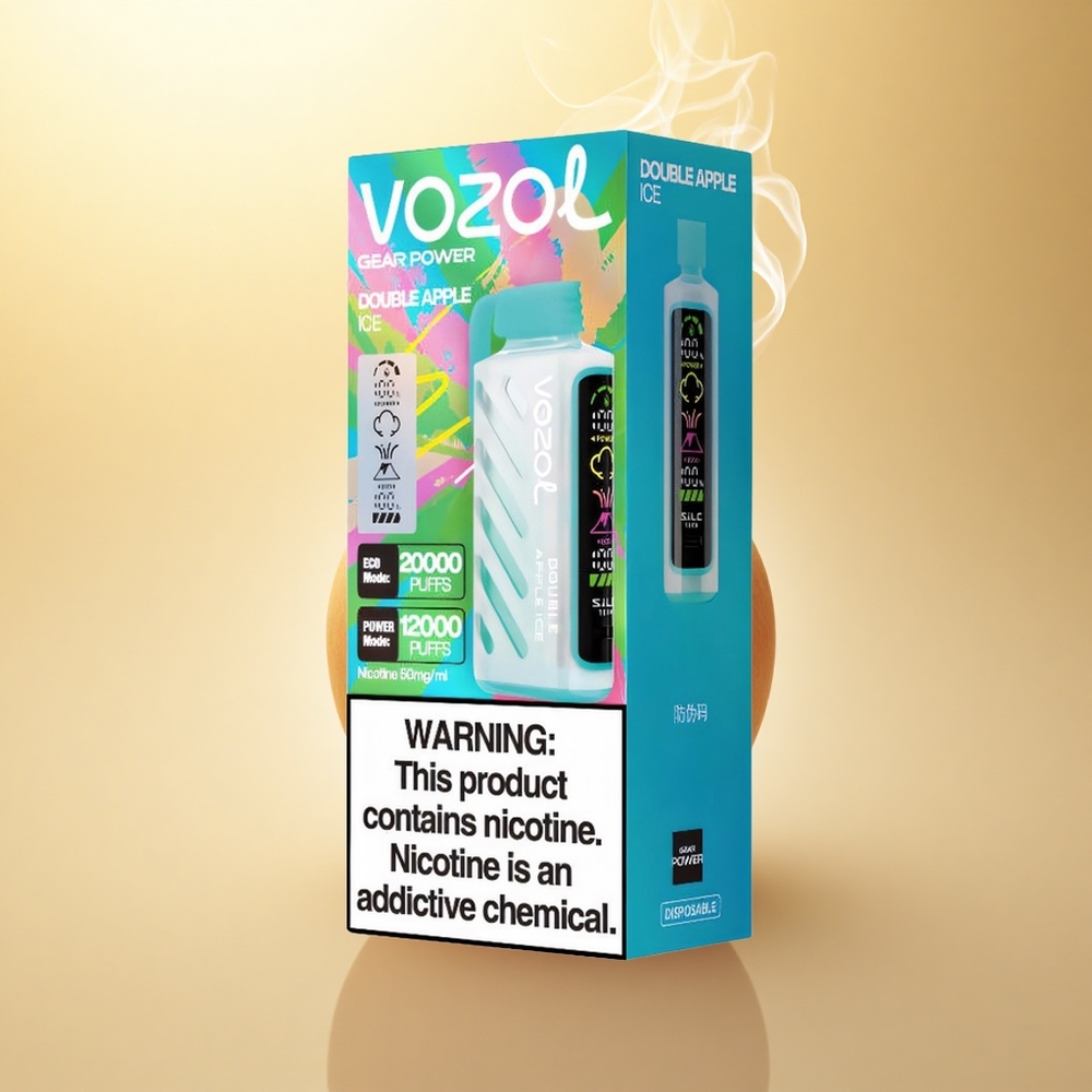 VOZOL Gear Power 20000 Puffs Διπλό Μήλο Πάγος με Dual Mesh Coil και 20mL