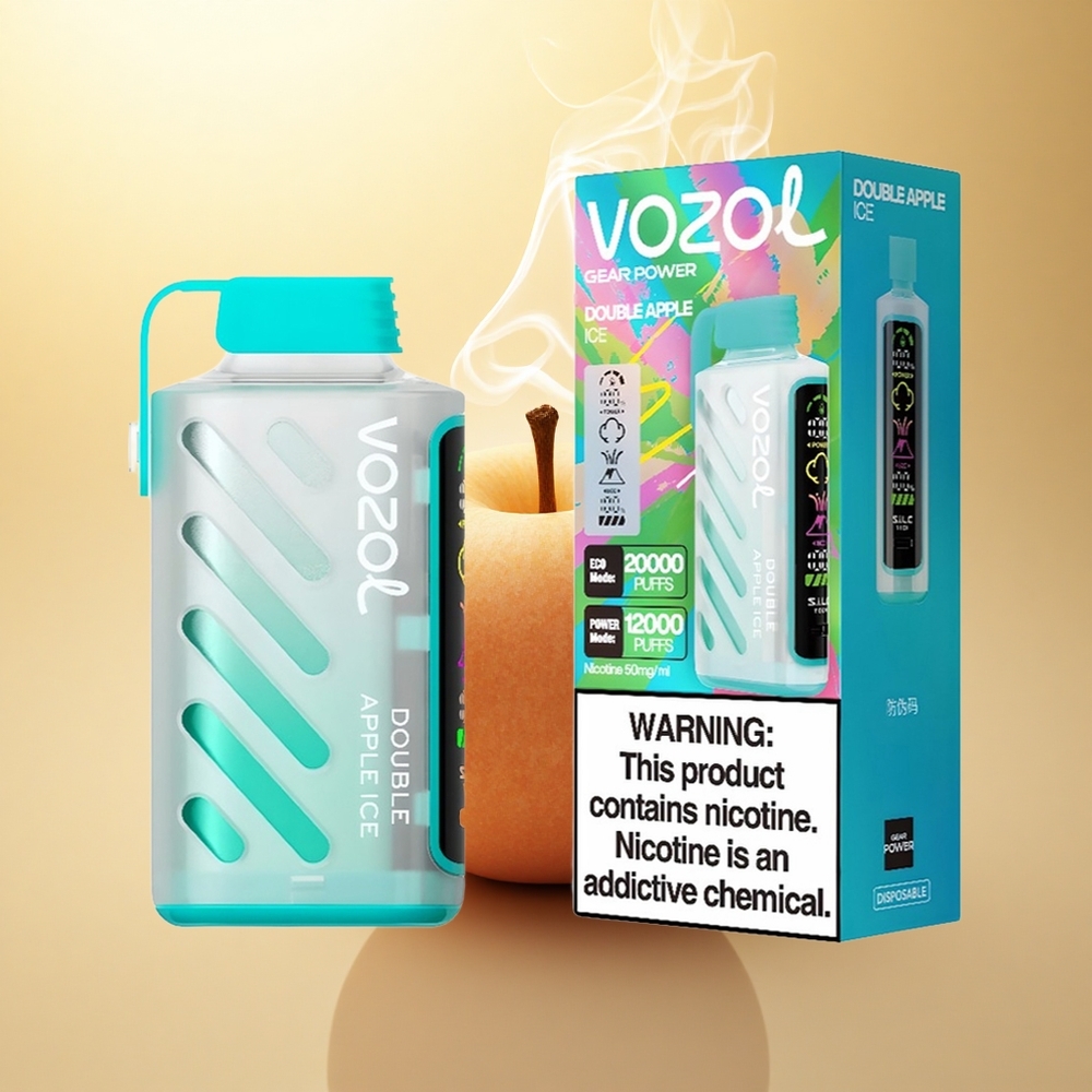 VOZOL Gear Power 20000 Puffs Διπλό Μήλο Πάγος με Dual Mesh Coil και 20mL