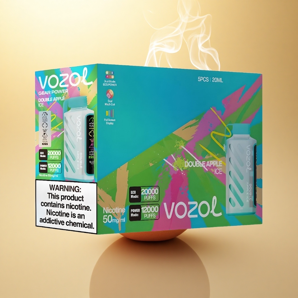 VOZOL Gear Power 20000 Puffs Διπλό Μήλο Πάγος με Dual Mesh Coil και 20mL