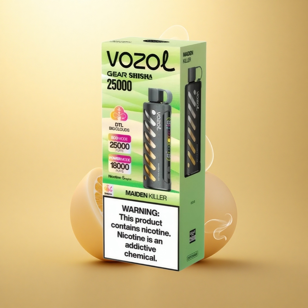 VOZOL Gear Shisha 25000 Puffs Θνητοκτόνος Μέσο Διπλό Πλέγμα Τεχνολογία S.i.L.C