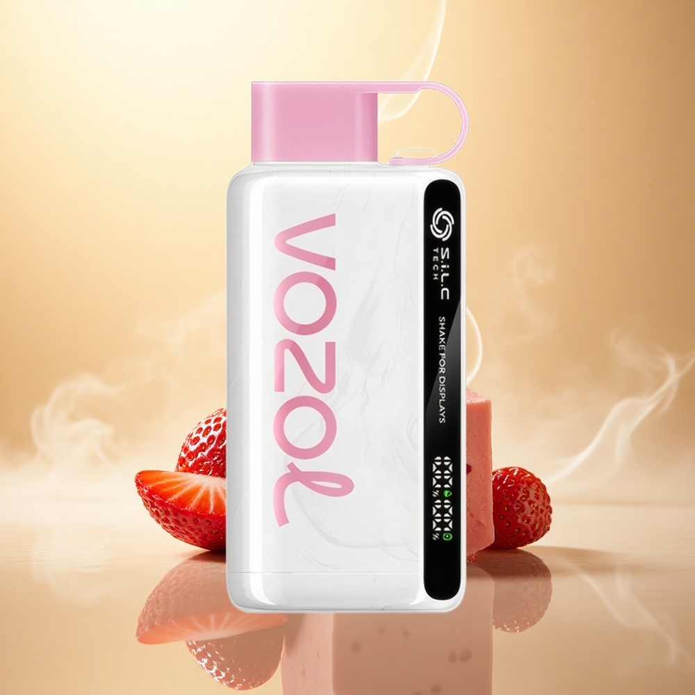 VOZOL STAR 9000/12000 Puffs Φράουλα Παγωτό με S.i.L.C TECH και Γρήγορη Φόρτιση